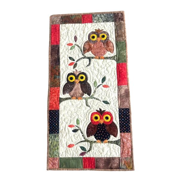 handmade Other - Handmade in Alaska Three Owls Fall Quilted Novelty Hanging Sign